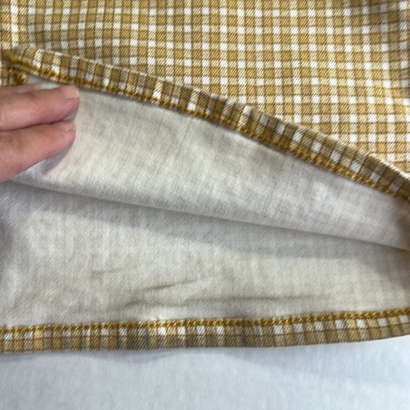 MADEWELL PULL ON SKINNY FLARE IN MINI CHECK PATTERN AUTUME GOLD PANTS SZ 28 - Picture 10 of 16